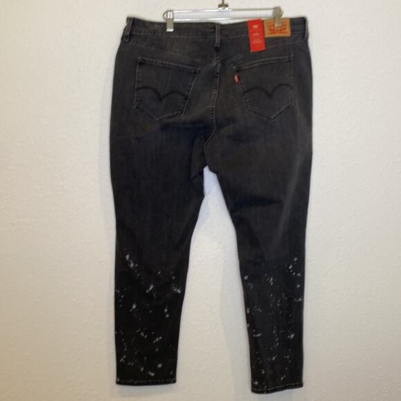 Levi’s 711 Skinny Gray Denim Jean w/Bleach Splatter Mid Rise Slim Fit NWT Sz18WS - Picture 5 of 13